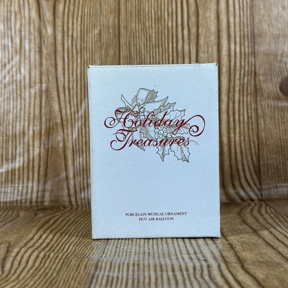 Avon Holiday Treasures Pircelain Musical Ornament Hot Air Balloon 2002 - Picture 9 of 14